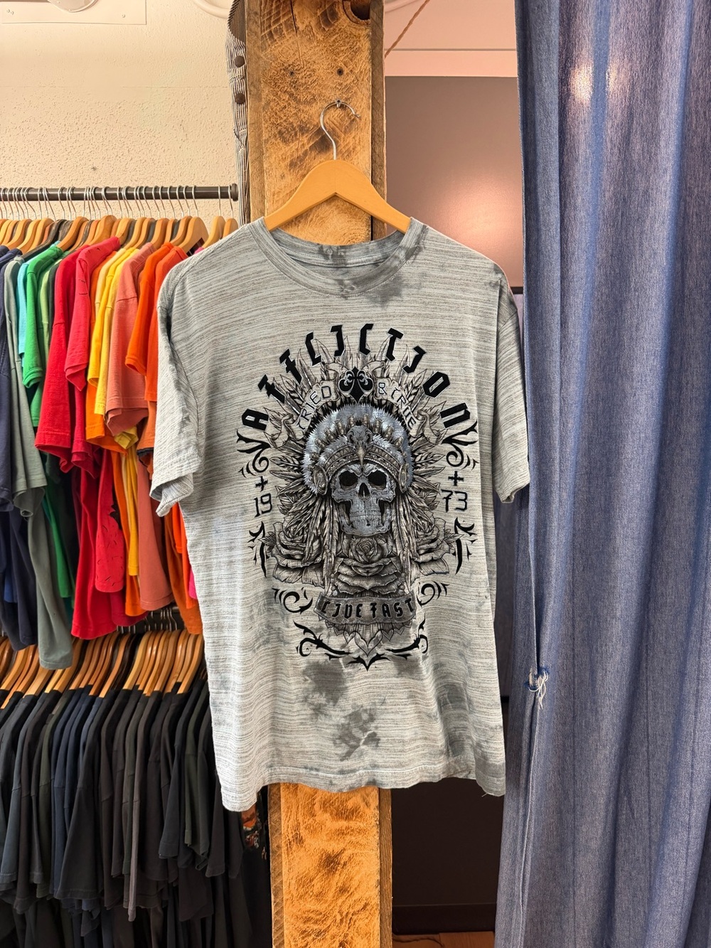 Affliction blue graphic t-shirt